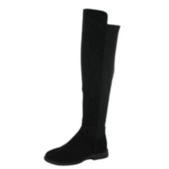 Aqua College Waterproof Prestige Over the Knee Cow Suede/Textile Boots Black 6M - Picture 1 of 2